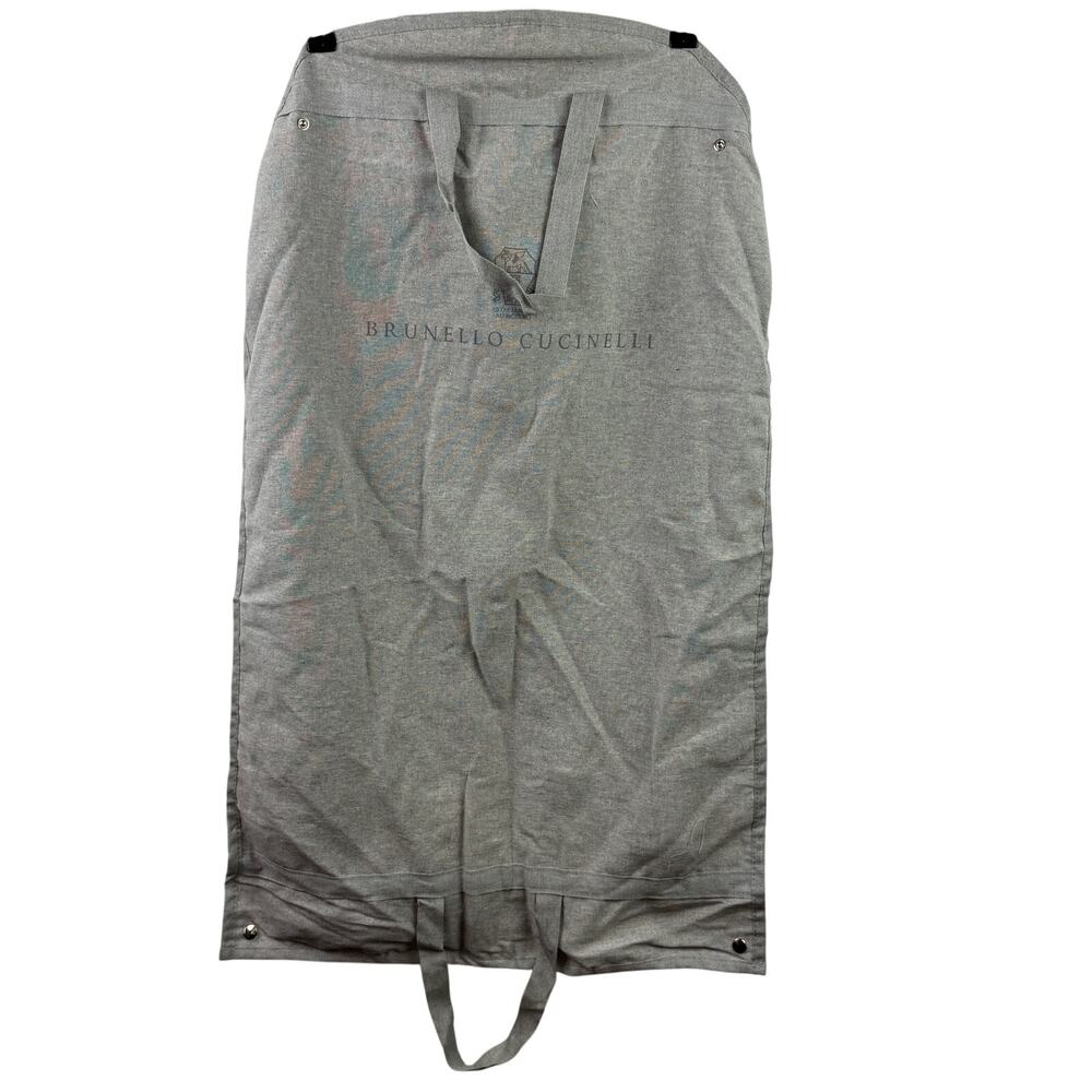 Brunello Cucinelli Heather Gray Travel Cover Garment Bag Cotton Zipper Sz 34x21